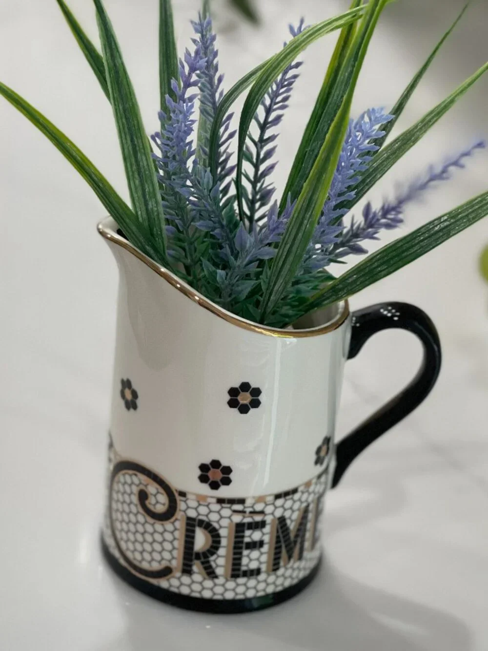 Anthropologie Bistro Tile Crème de la Crème Creamer